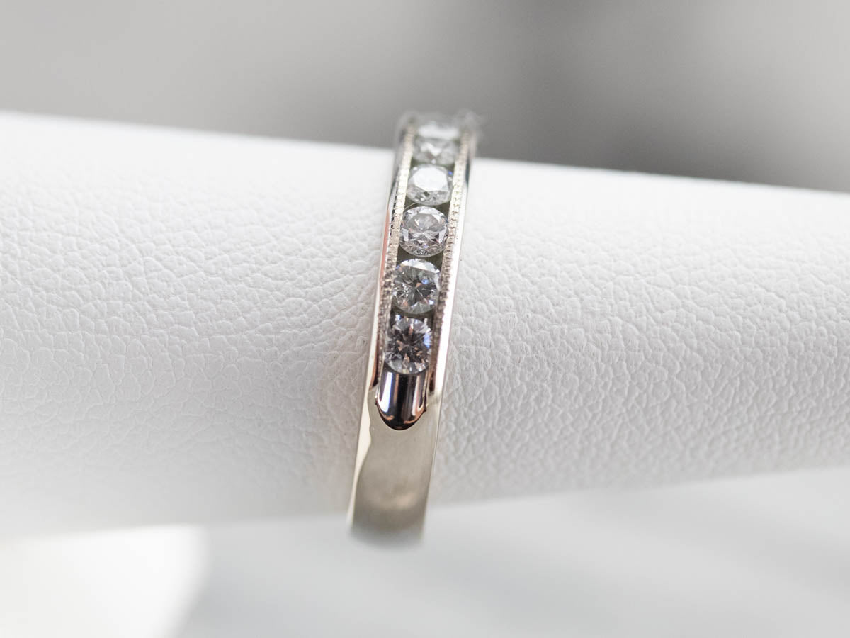 White Gold Channel Set Diamond Band