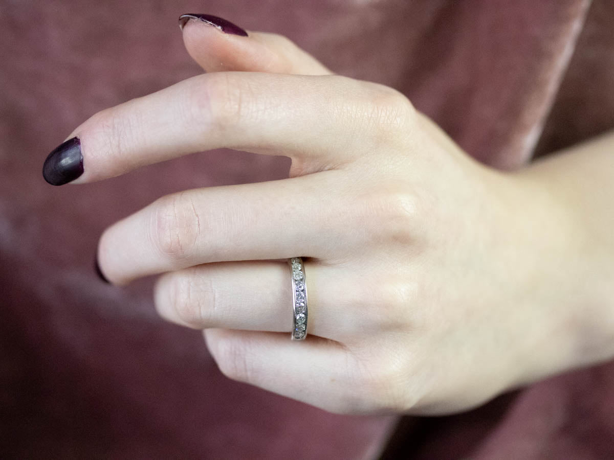 White Gold Channel Set Diamond Band