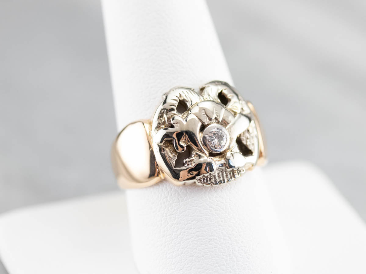 Men's Vintage Diamond Shriner Ring
