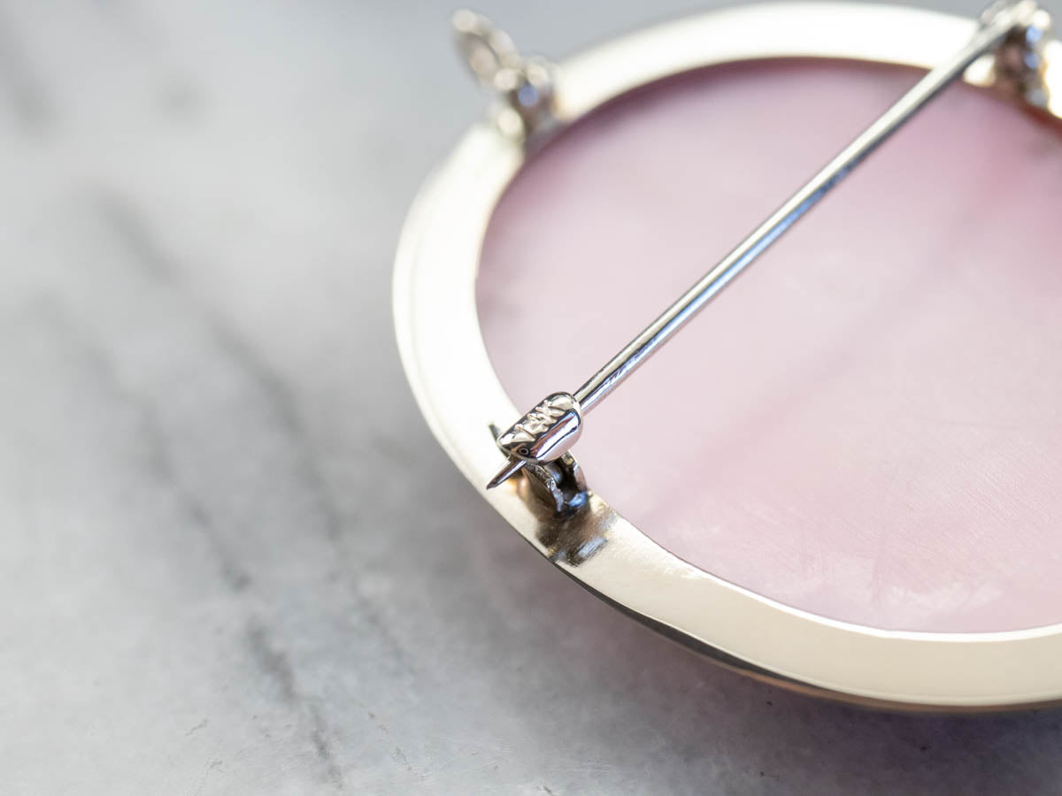 Pink Shell Cameo Brooch or Pendant