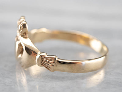 Vintage Yellow Gold Claddagh Ring