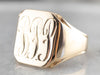 Gold "BPP" Monogrammed Signet Ring