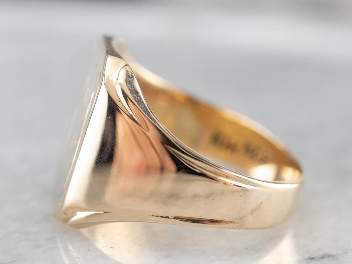 Anillo de sello con monograma "BPP" de oro