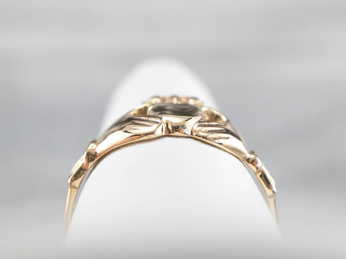 Vintage Yellow Gold Claddagh Ring