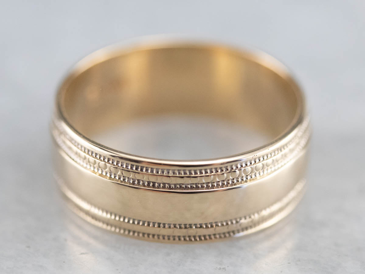 Vintage Yellow Gold Pattern Band
