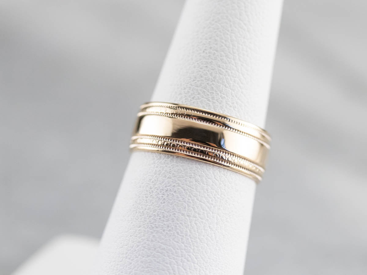 Vintage Yellow Gold Pattern Band