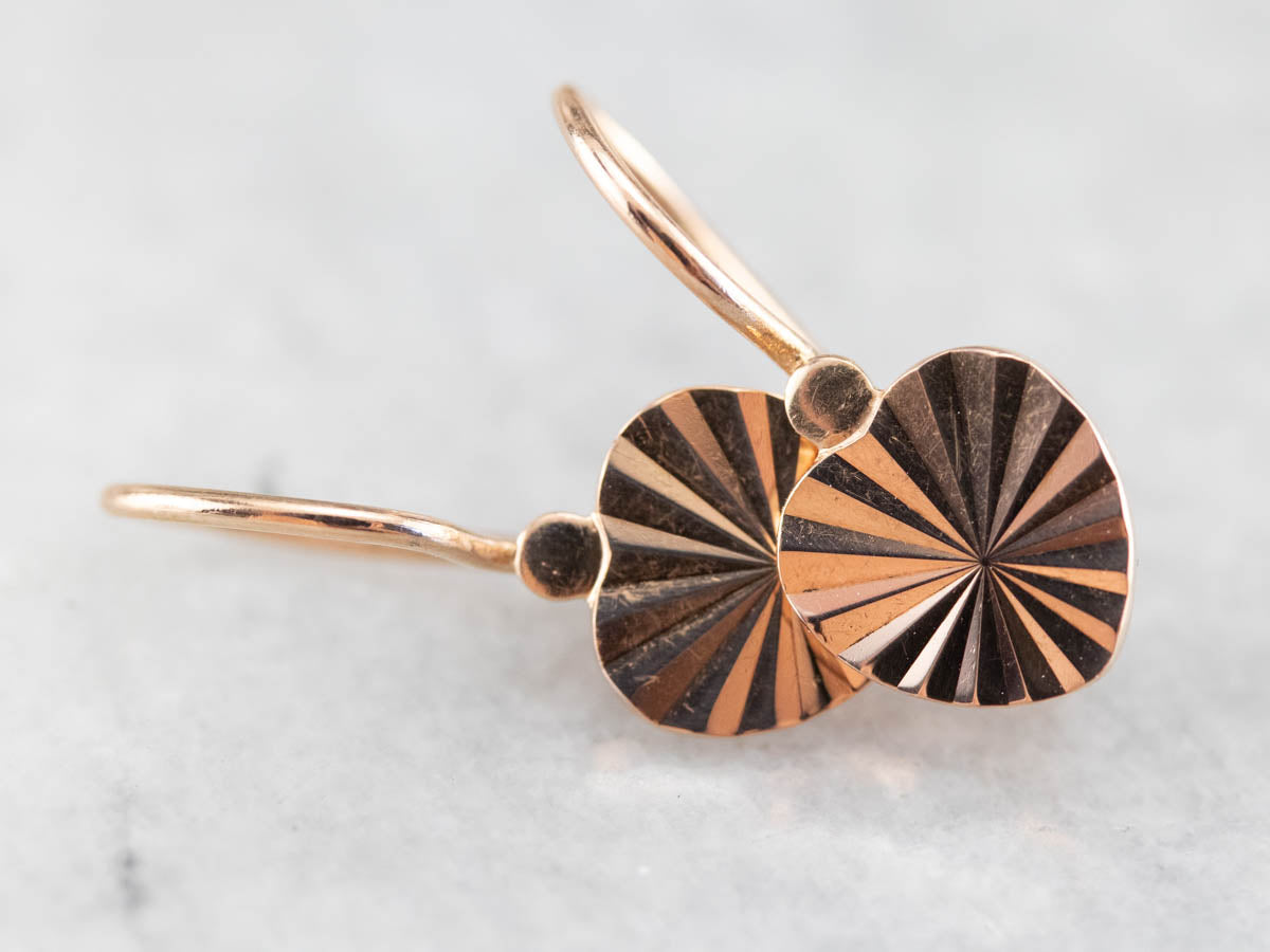 Rose Gold Heart Drop Earrings