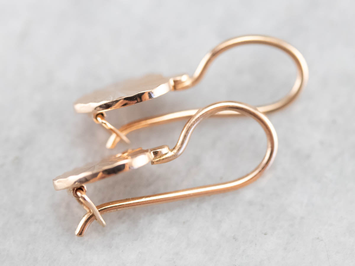 Rose Gold Heart Drop Earrings