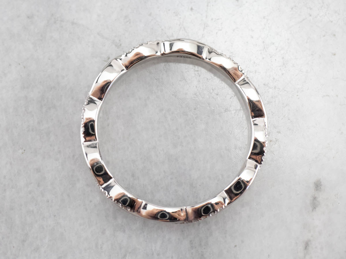 Twisted Diamond Platinum Eternity Wedding Band