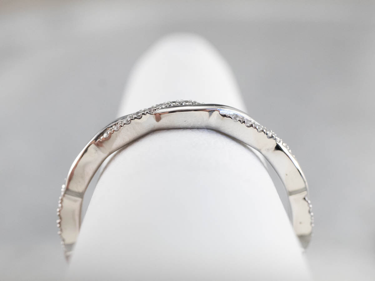 Twisted Diamond Platinum Eternity Wedding Band