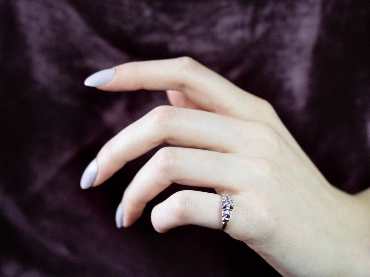 Retro Era Diamond Engagement Ring