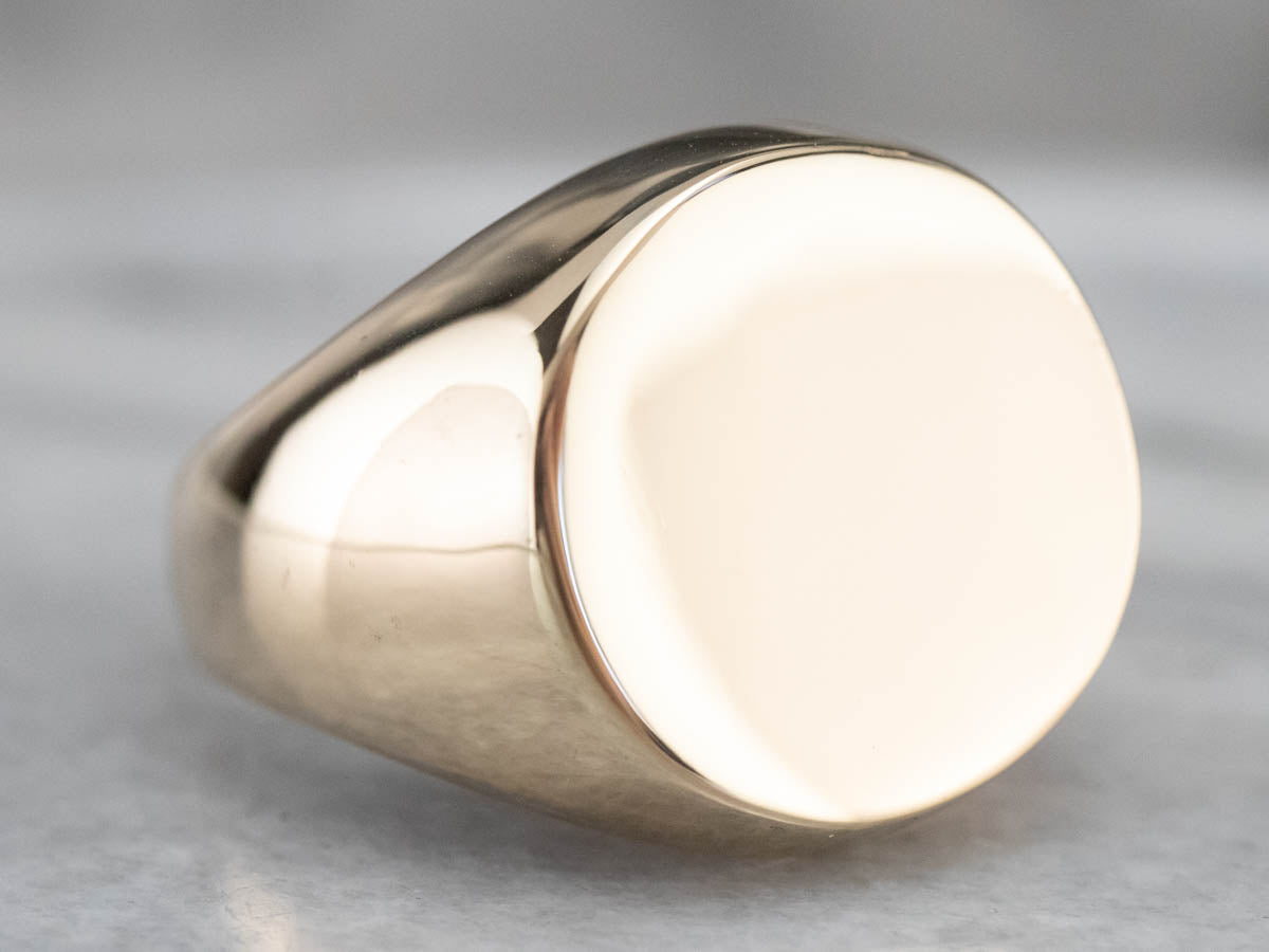 Bold Yellow Gold Signet Ring