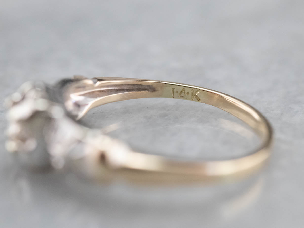 Retro Era Diamond Engagement Ring