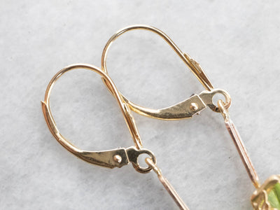 Peridot and Gold Drop Earrings
