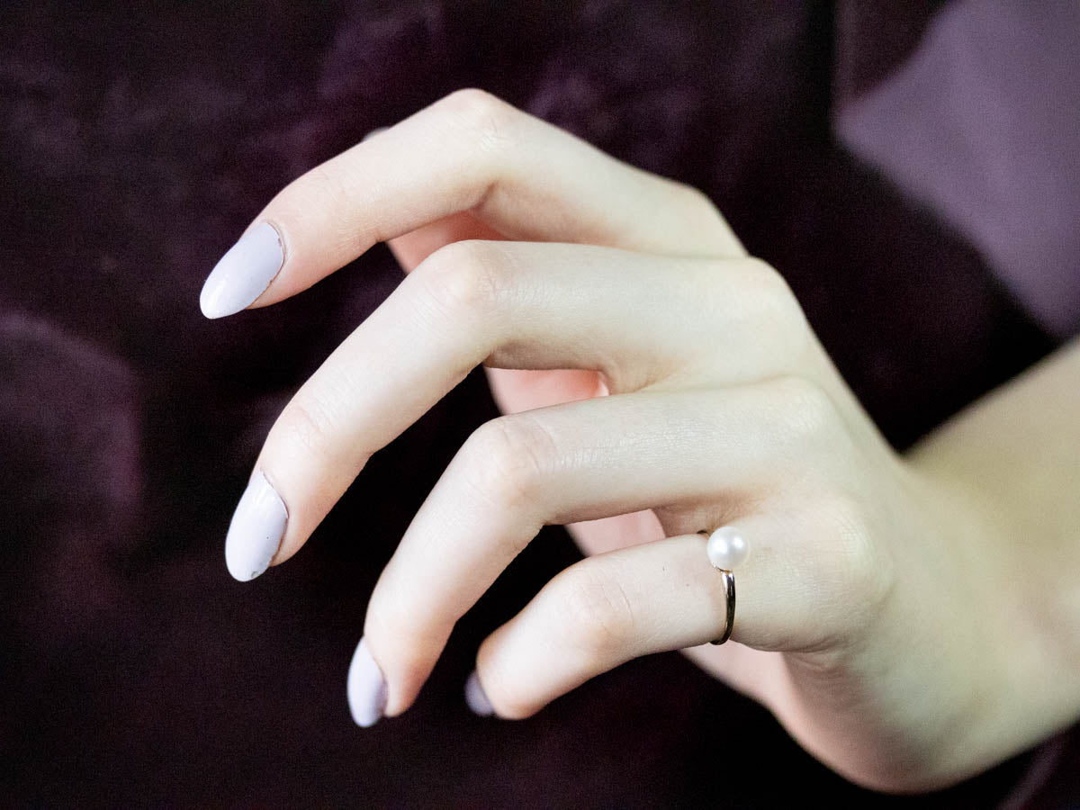 Anillo Solitario Oro Blanco Perla