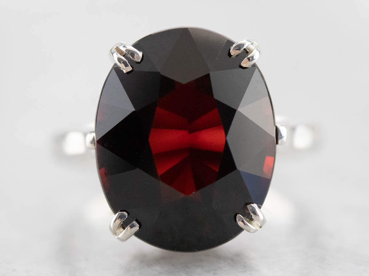 Garnet Sterling Silver Cocktail Ring