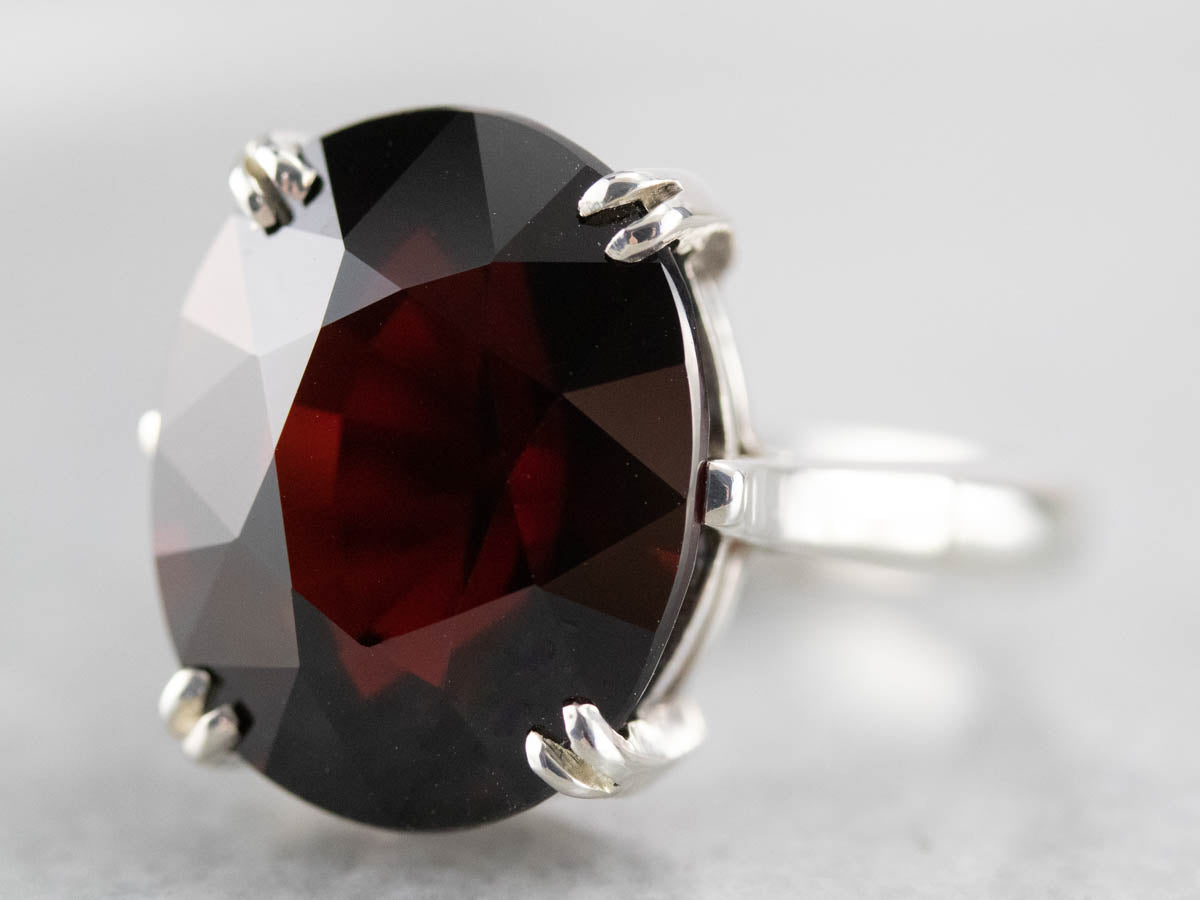 Garnet Sterling Silver Cocktail Ring