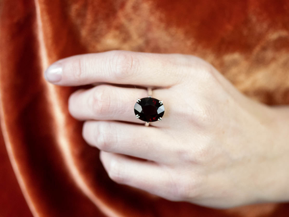 Garnet Sterling Silver Cocktail Ring