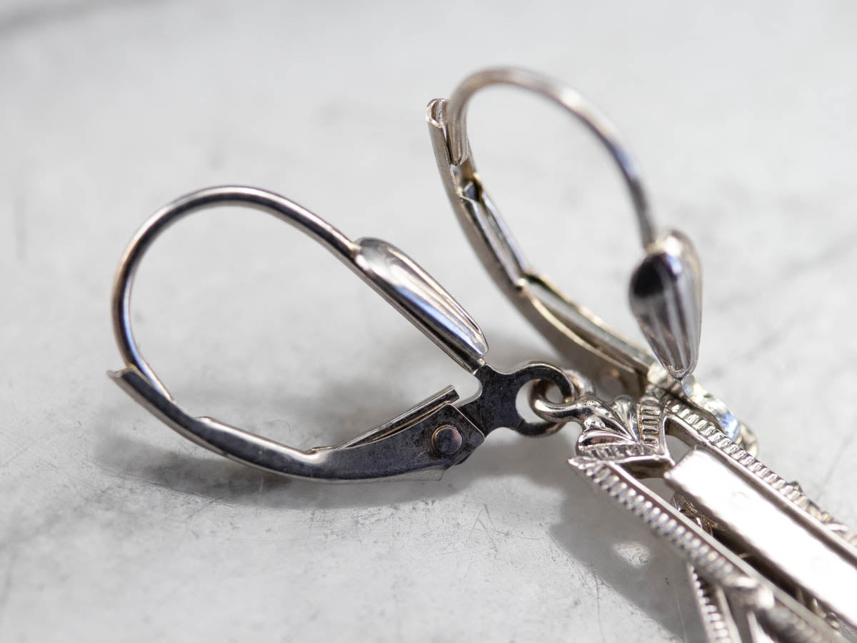 Art Deco Aquamarine Drop Earrings
