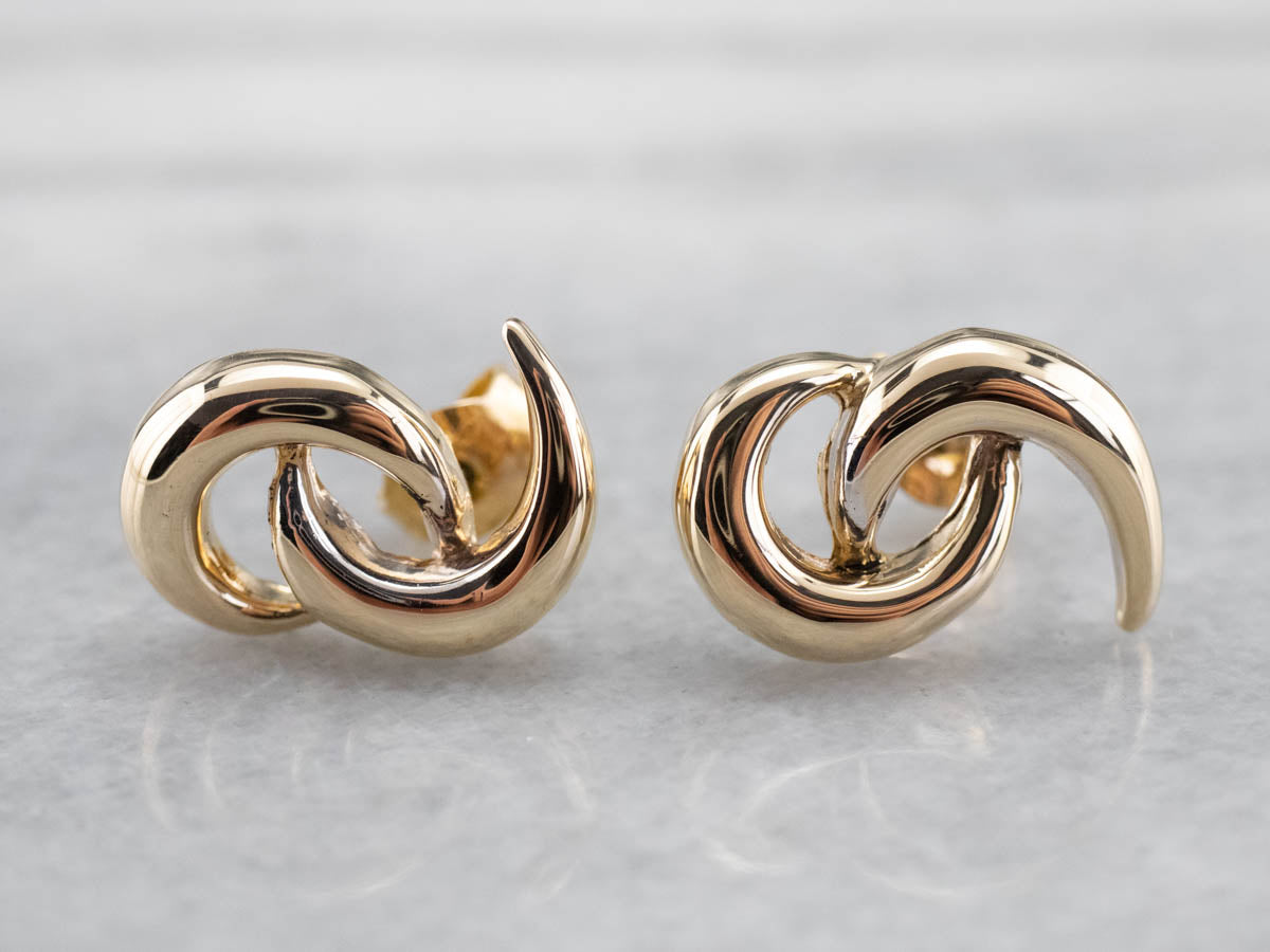 Modern Yellow Gold Stud Earrings