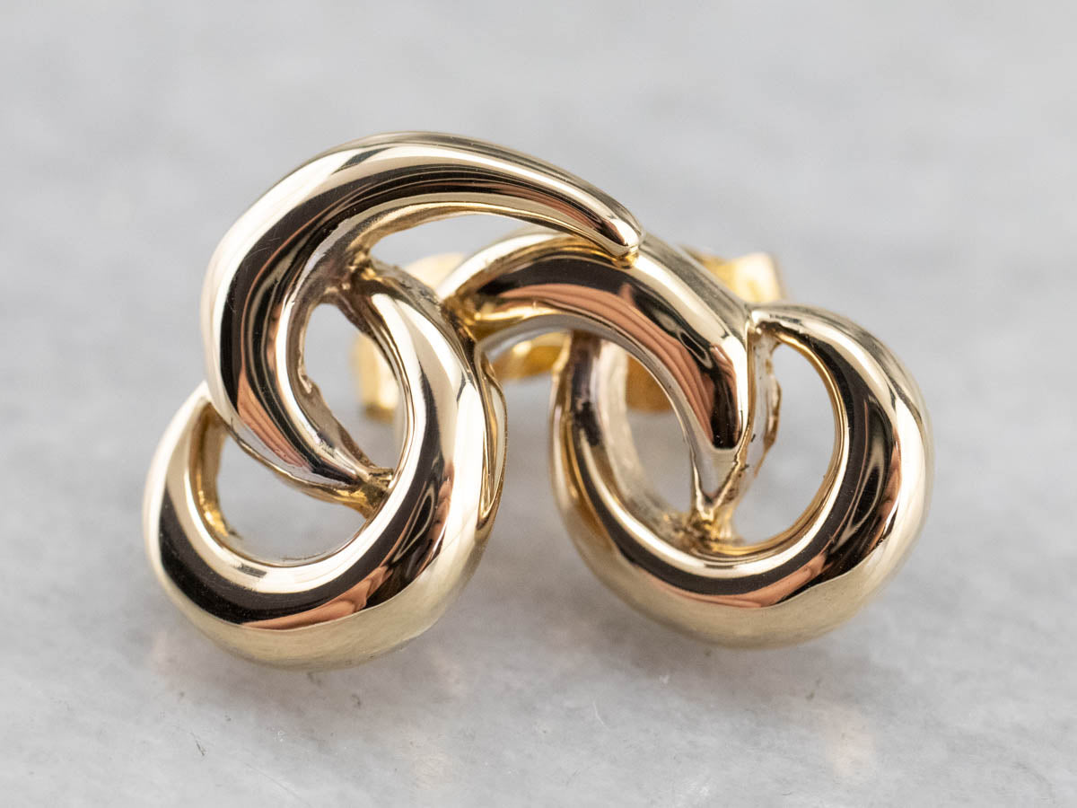 Modern Yellow Gold Stud Earrings