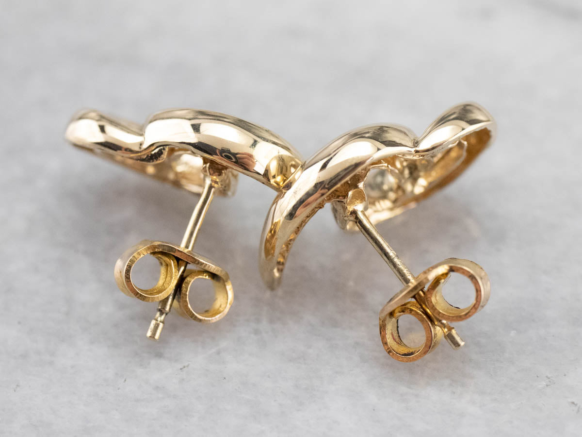Modern Yellow Gold Stud Earrings