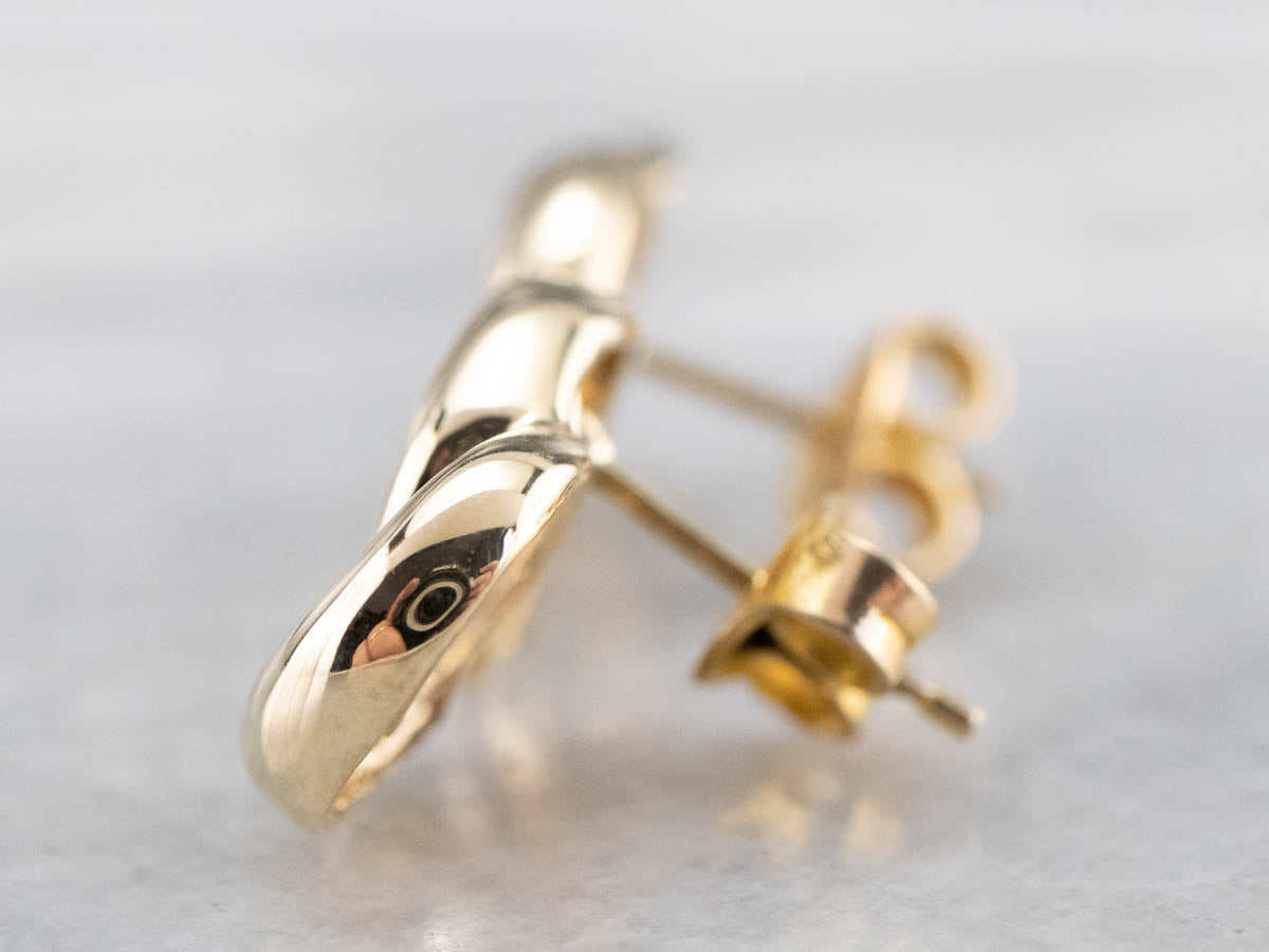 Modern Yellow Gold Stud Earrings