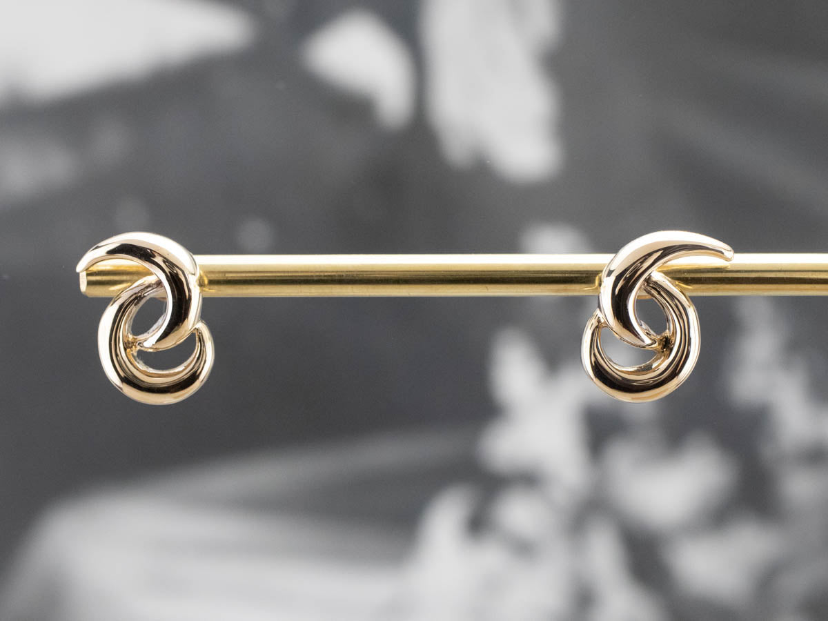 Modern Yellow Gold Stud Earrings