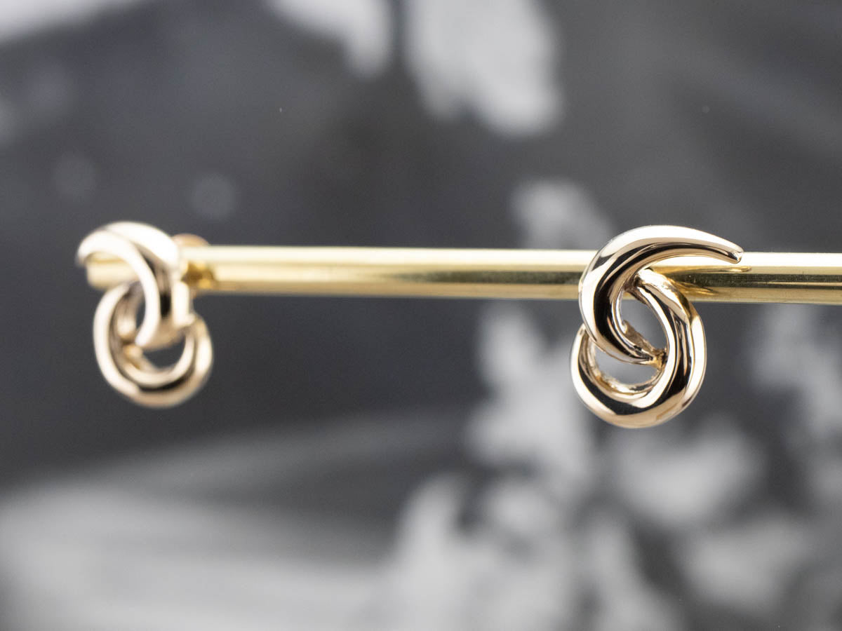 Modern Yellow Gold Stud Earrings