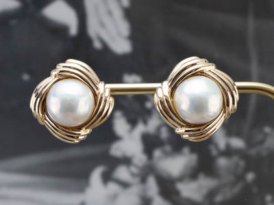 Oversized Mabe Pearl Stud Earrings