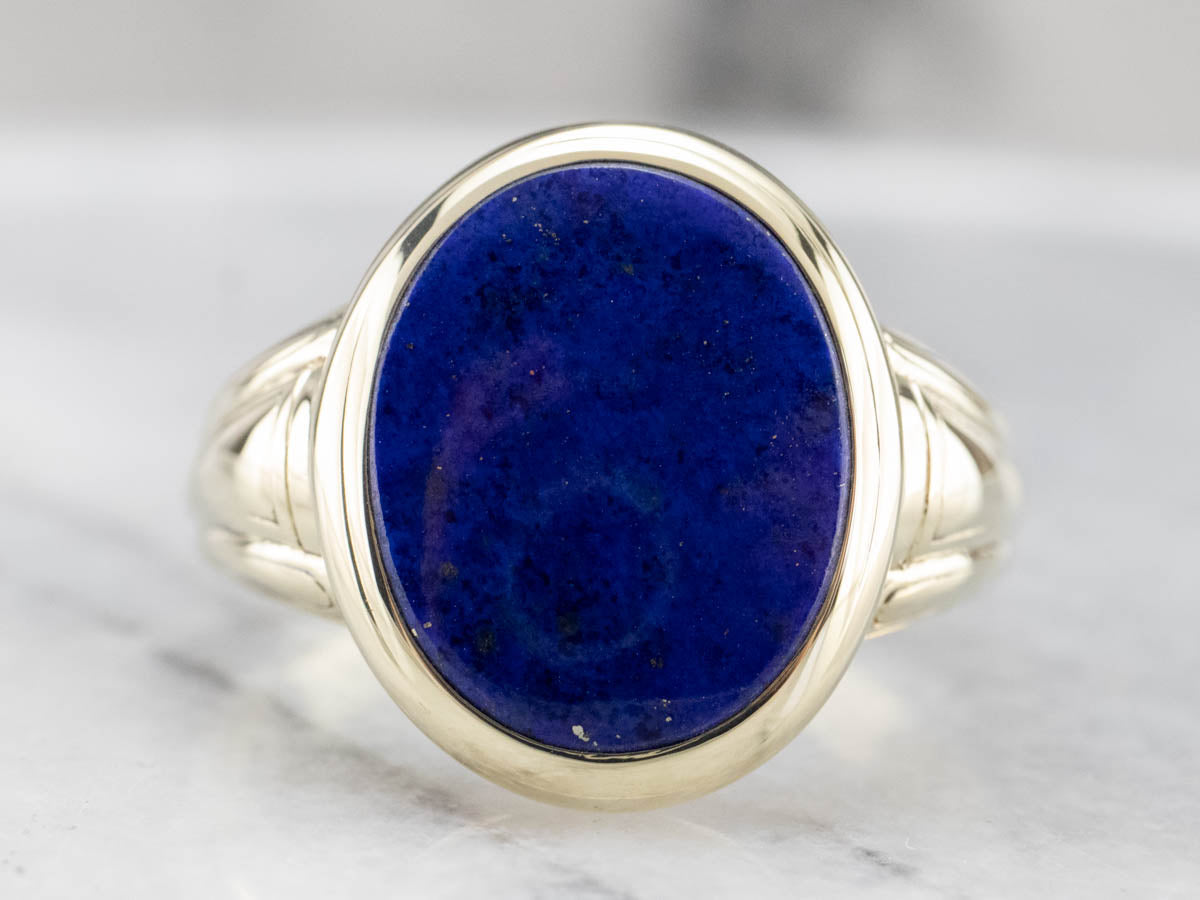 Bold Green Gold and Lapis Men's Ring