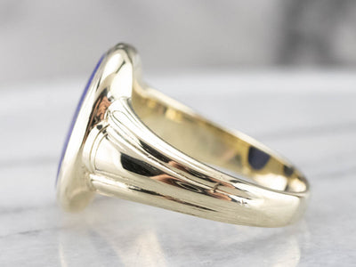 Bold Green Gold and Lapis Men's Ring