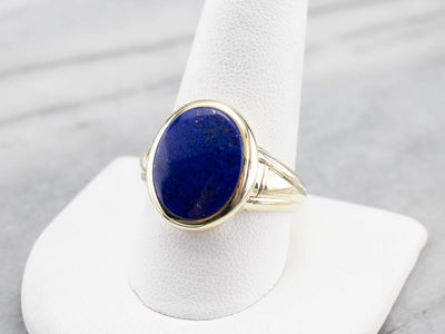 Bold Green Gold and Lapis Men's Ring