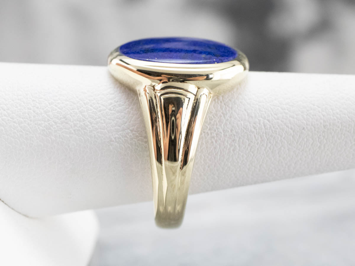 Bold Green Gold and Lapis Men's Ring