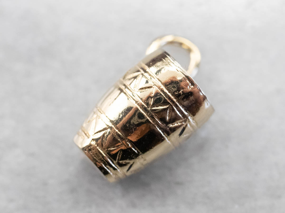 Two Tone Conga Drum Gold Charm