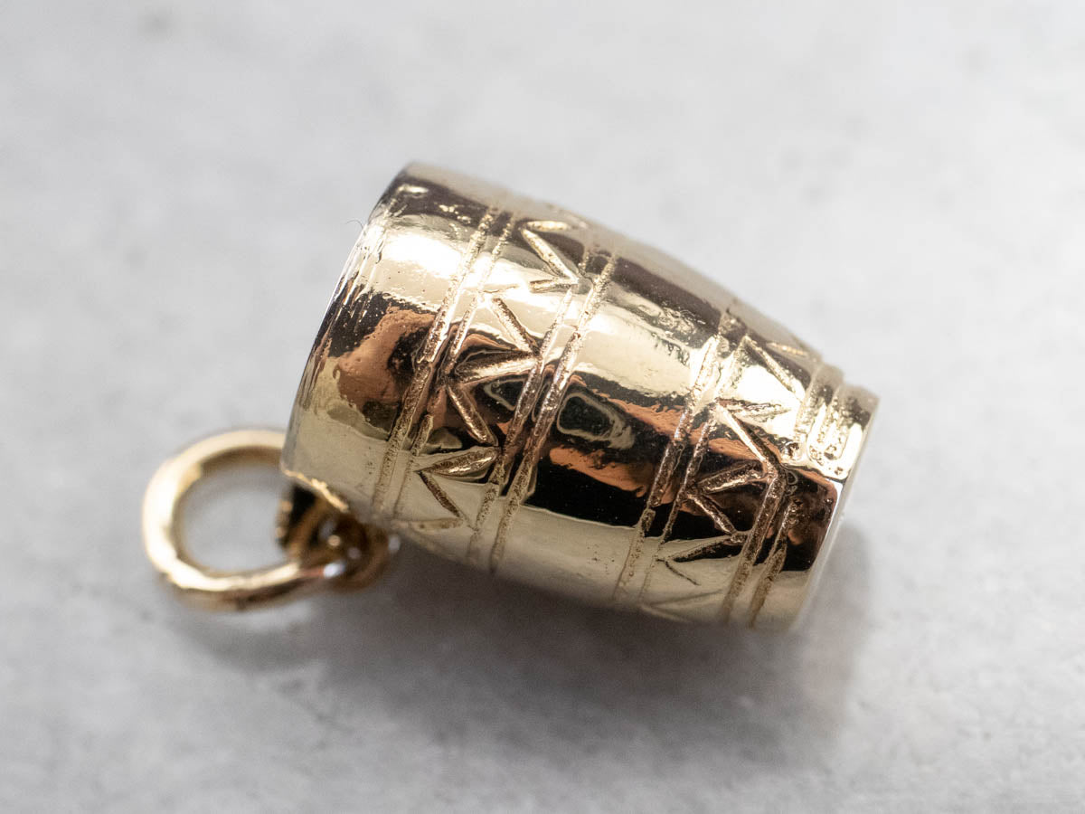 Two Tone Conga Drum Gold Charm