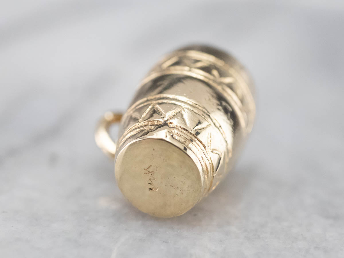 Two Tone Conga Drum Gold Charm