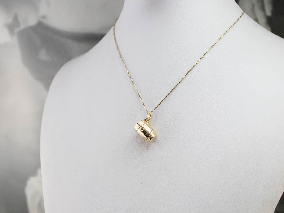 Two Tone Conga Drum Gold Charm