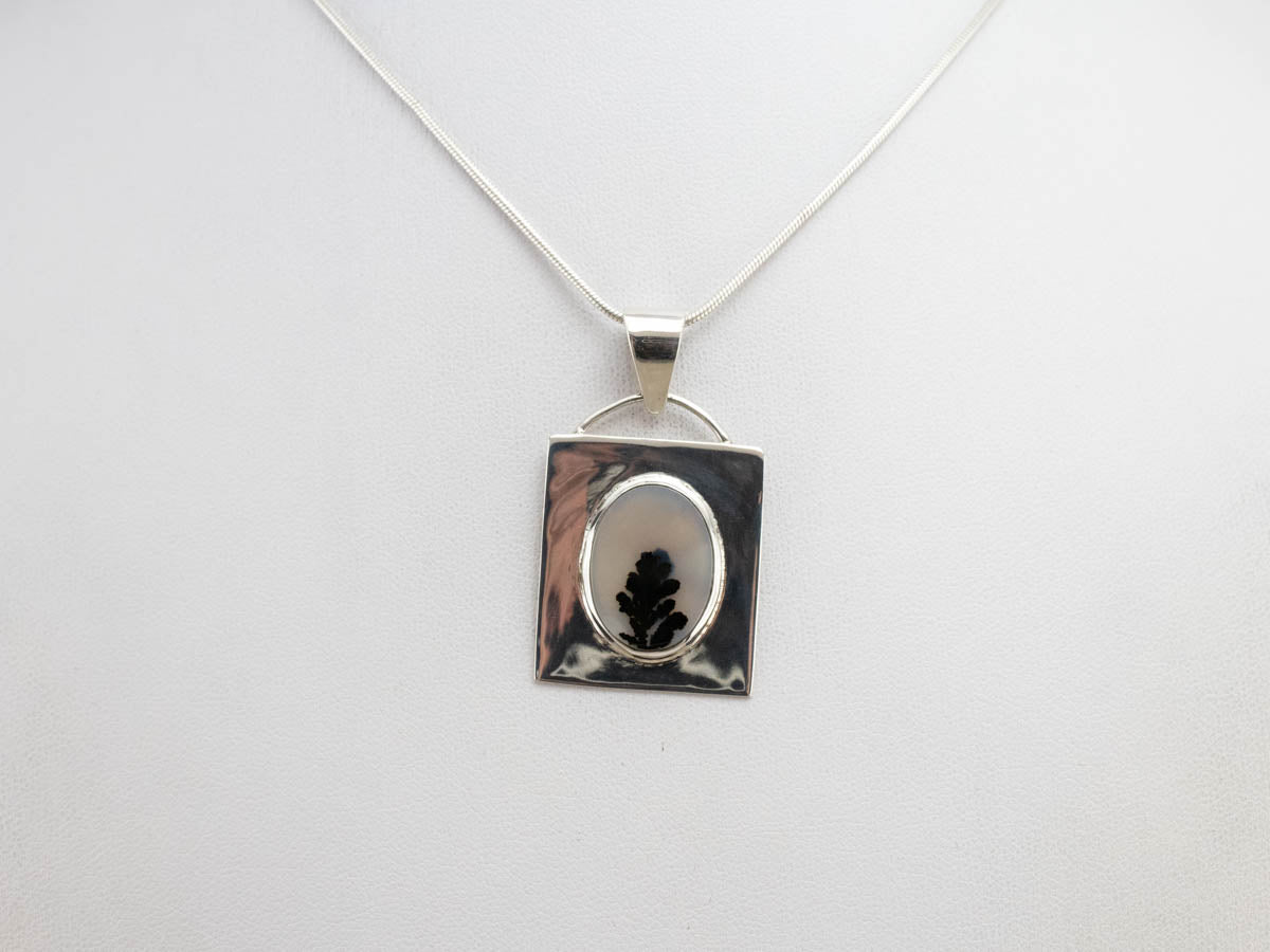Sterling Silver Dendritic Agate Pendant
