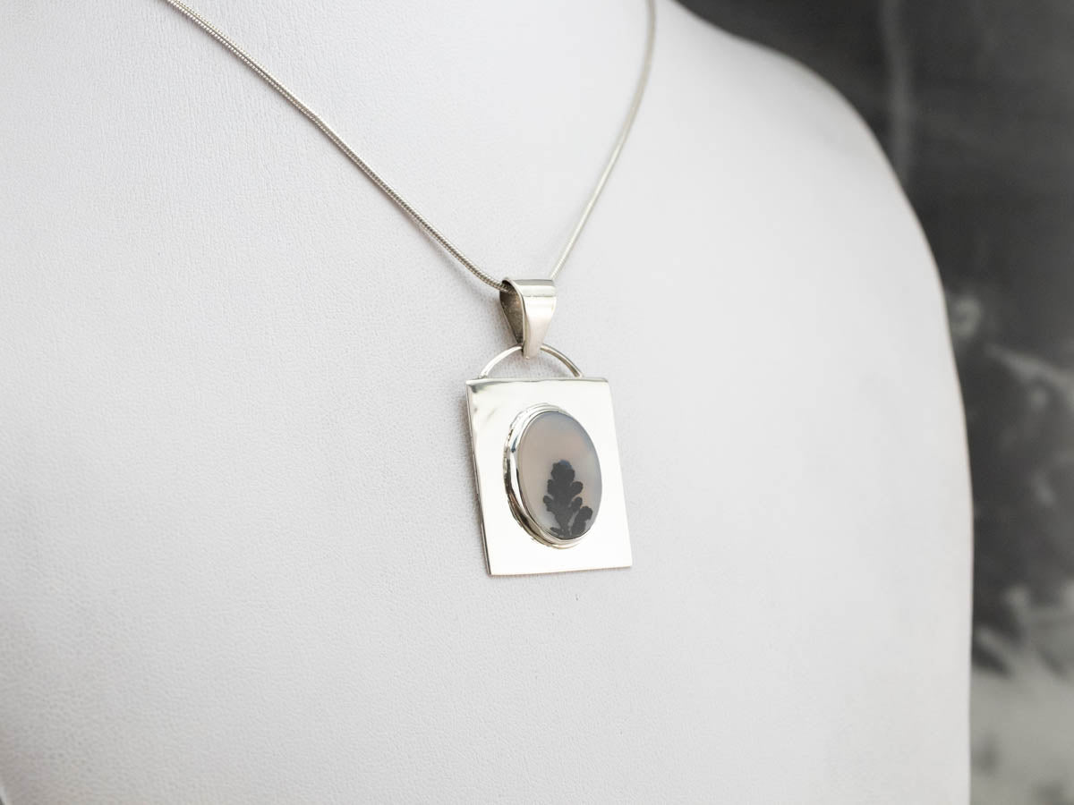 Sterling Silver Dendritic Agate Pendant