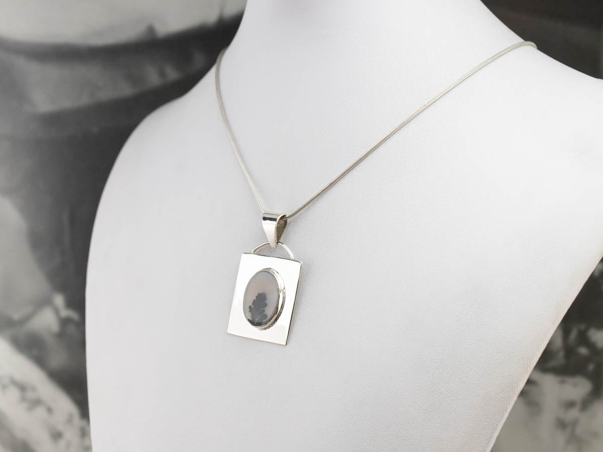 Sterling Silver Dendritic Agate Pendant
