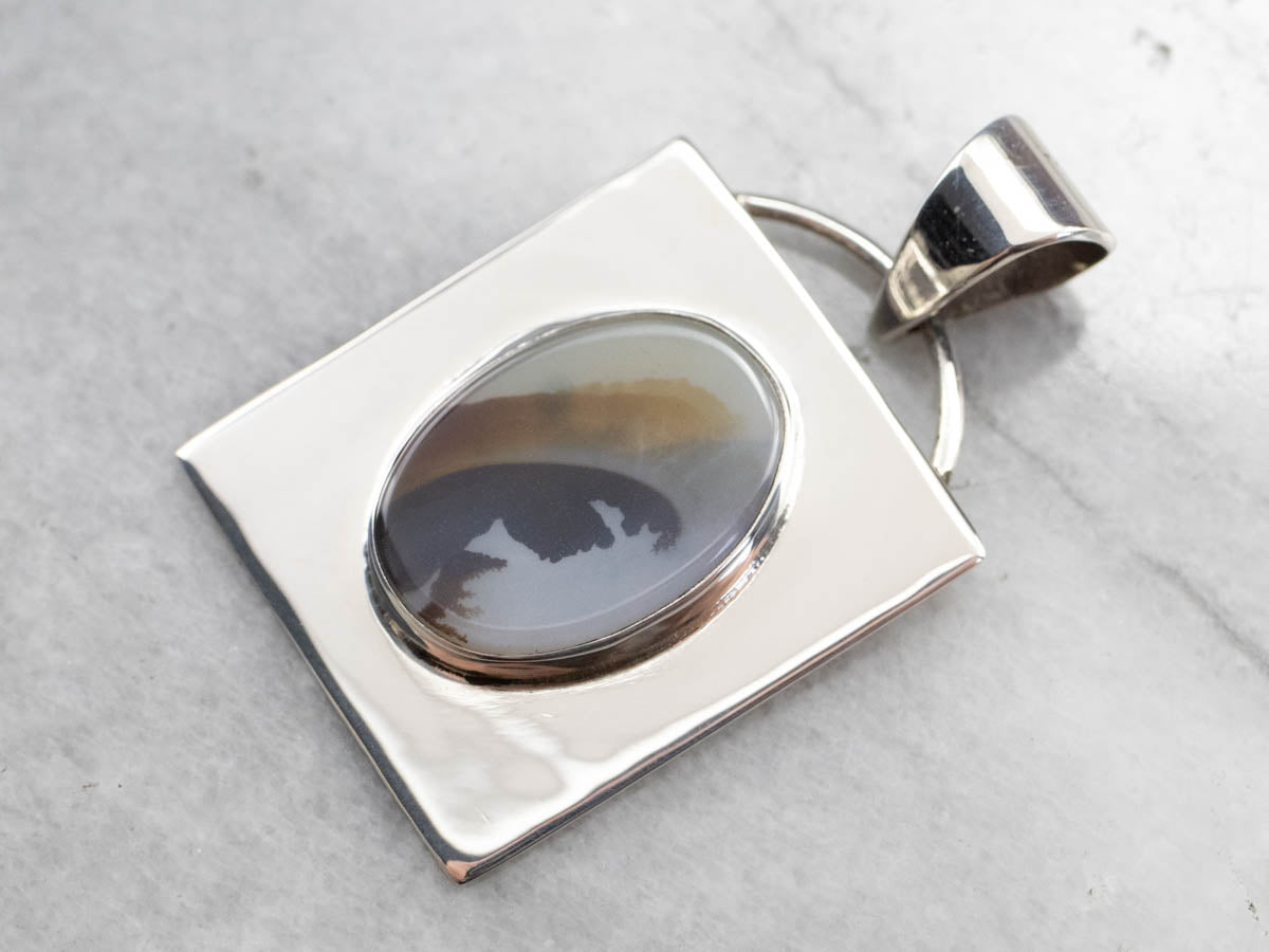 Sterling Silver Banda Dendritic Agate Pendant