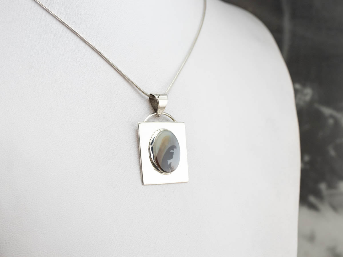 Sterling Silver Banda Dendritic Agate Pendant