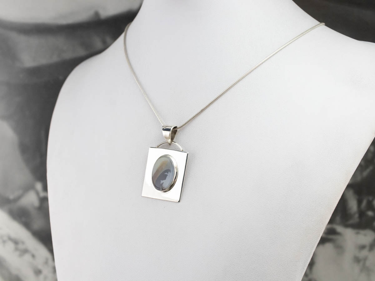 Sterling Silver Banda Dendritic Agate Pendant