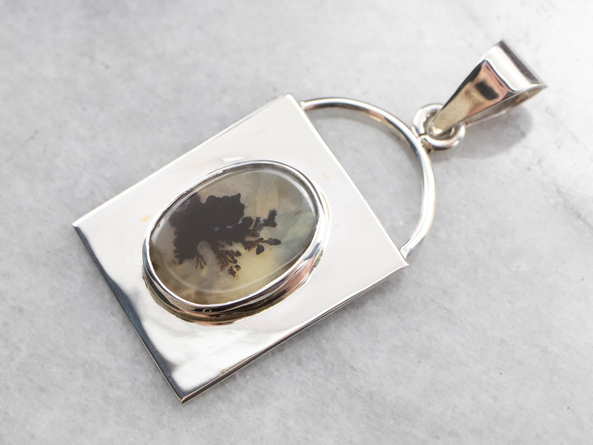 Sterling Silver Dendritic Agate Pendant