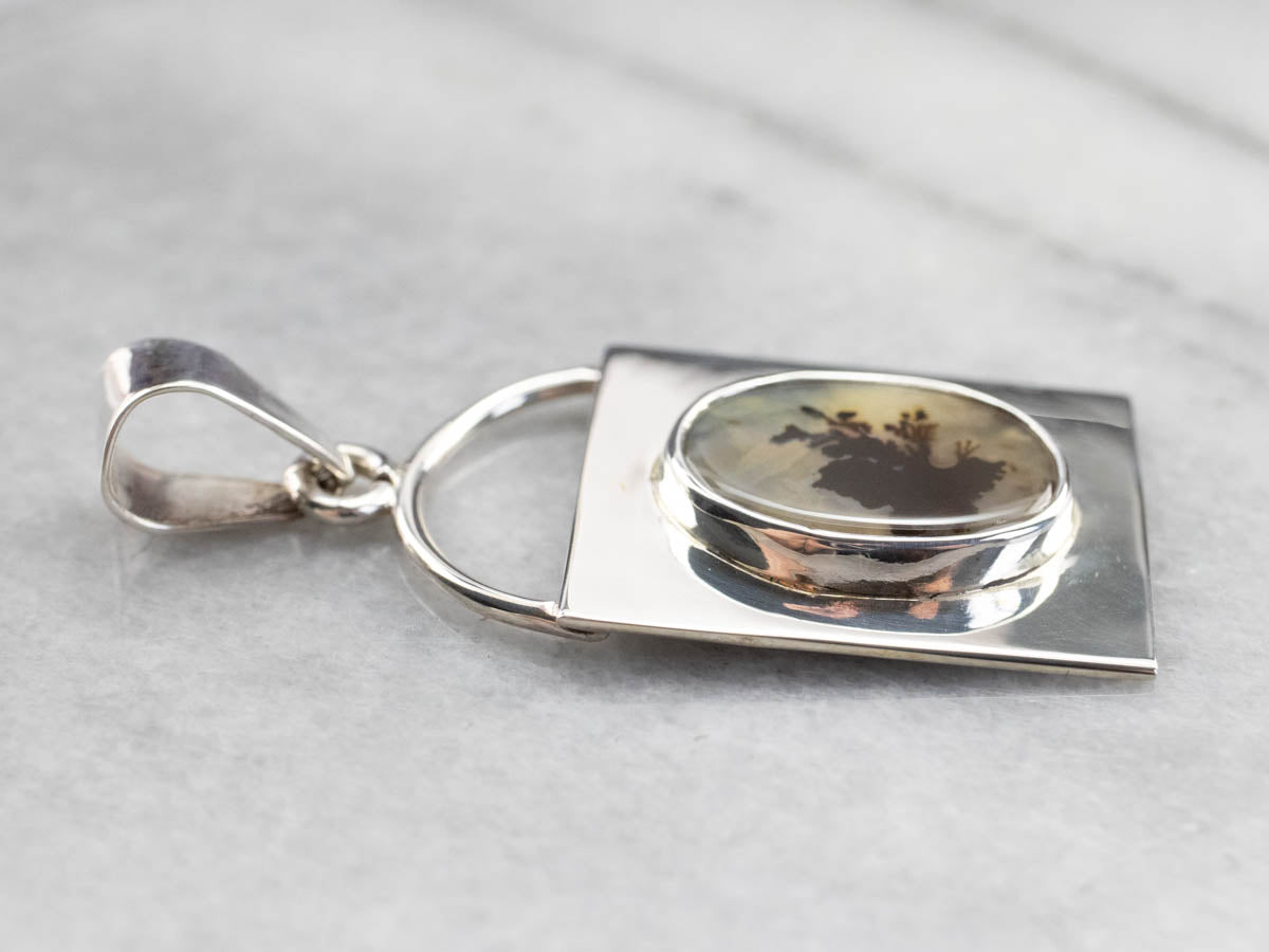 Sterling Silver Dendritic Agate Pendant