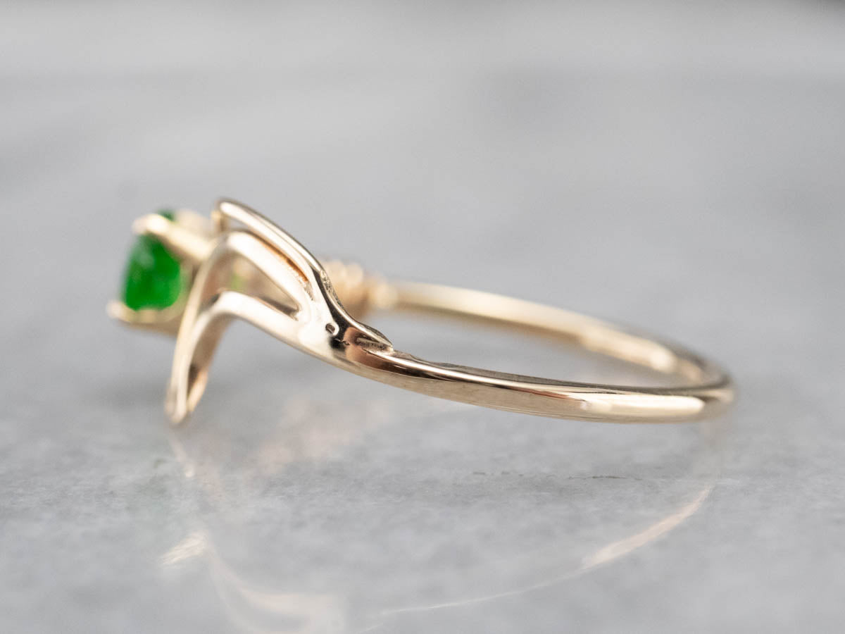 Modernist Green Garnet Ring