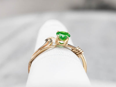 Modernist Green Garnet Ring