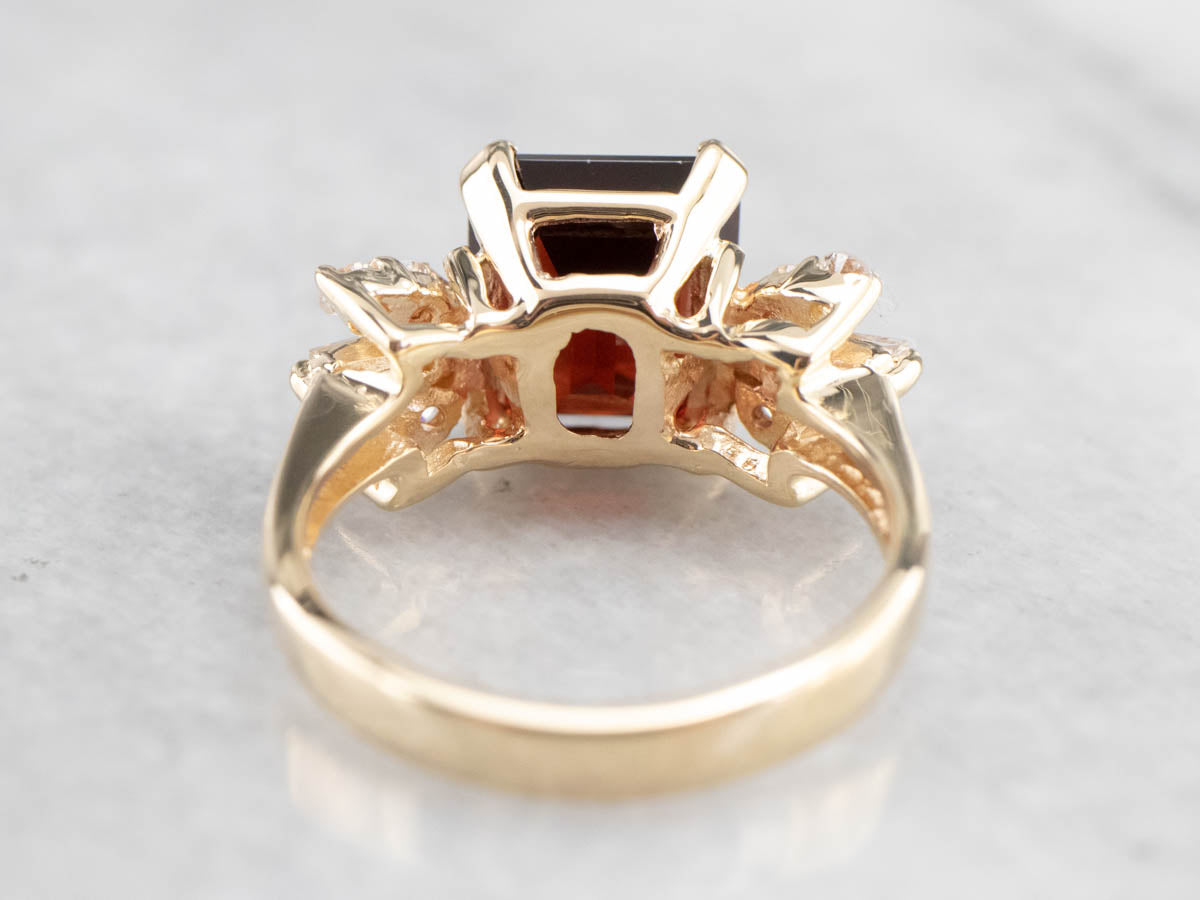 Vintage Garnet and Diamond Cocktail Ring