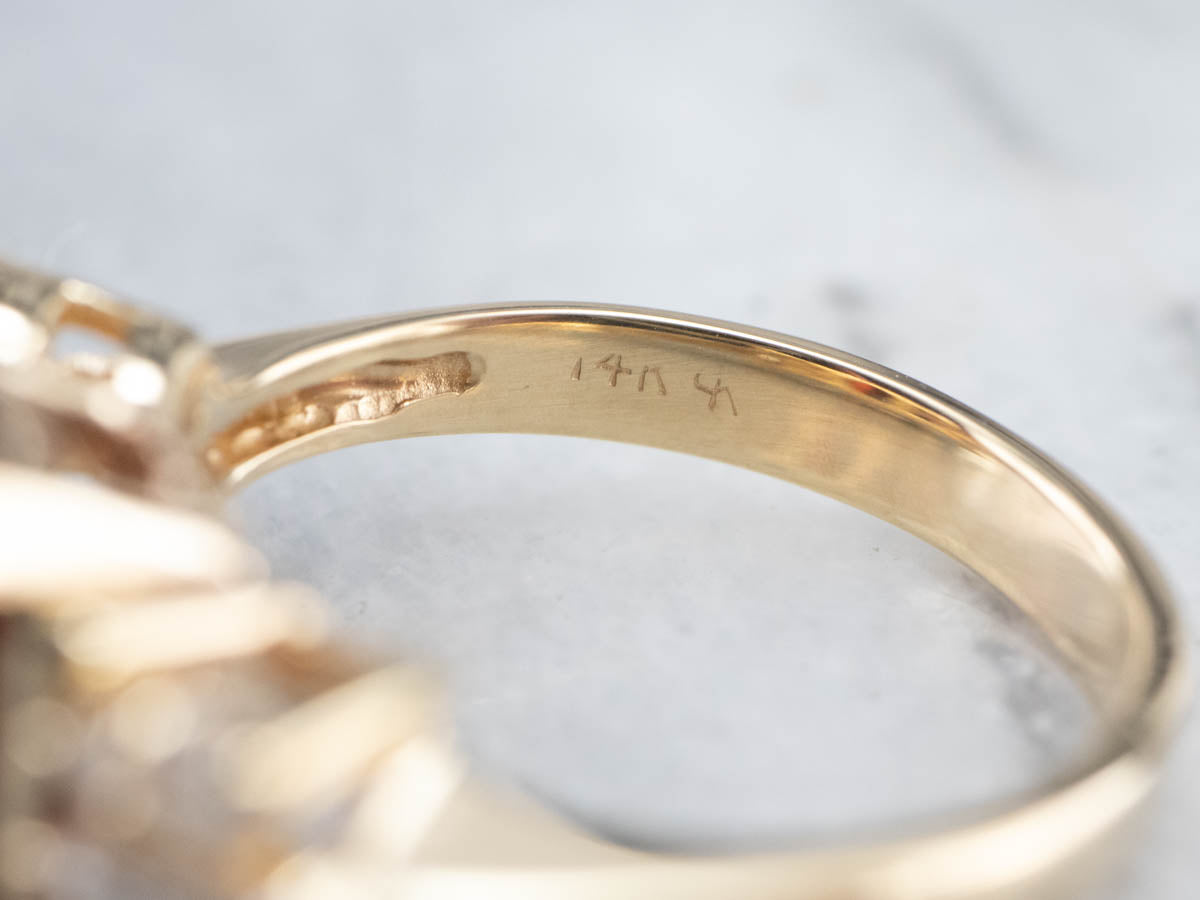 Vintage Garnet and Diamond Cocktail Ring